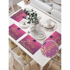 A set of napkins for setting the Violet New Year, rectangular, size 32x46 cm, 4 pcs
