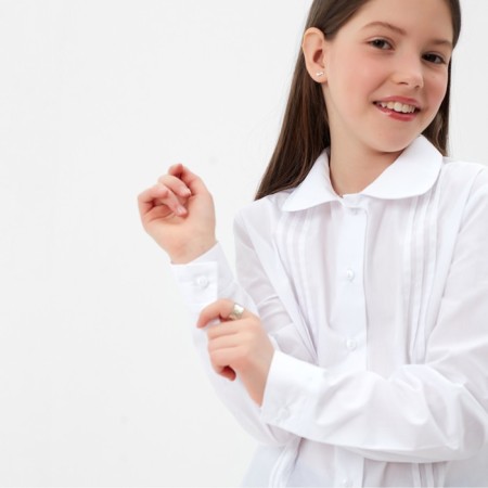 School blouse for a girl, white color, height 158 ​​cm-1