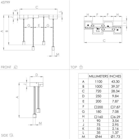 Halkin chandelier, 4x40W E27-4