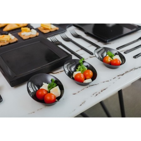Plastic disposable form for buffes "Sodo", 50 ml, 9.5 cm, black color-2