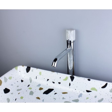 Bronze de Luxe Focus 24615cm sink mixer, pour 167 mm, brass, chrome/marble-6