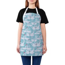 Apron kitchen with a “swan fidelity” photo print, adjustable, size OS