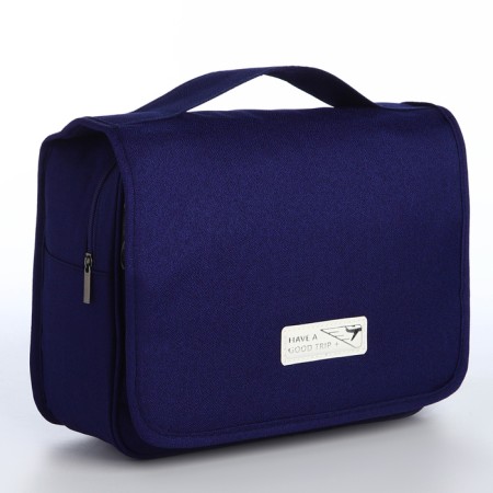 Cosmetic bag classic, 24*10*18, lightning department, hook, blue