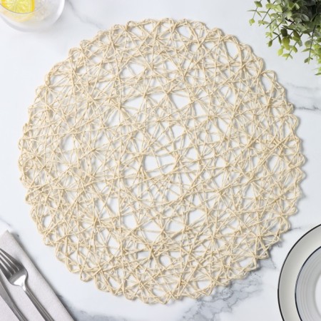 Serving napkin on the table "Dandelion", 38 × 38 cm, beige color-2