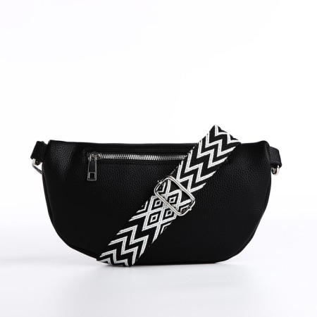 Bag Cross-Bodi with a zipper, black color-3