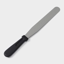 A blade-tank with a plastic handle, straight, 32 cm, working part 20 cm, black color