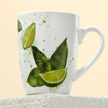 Ceramic Lime Ceramic mug, 350 ml, white color-3