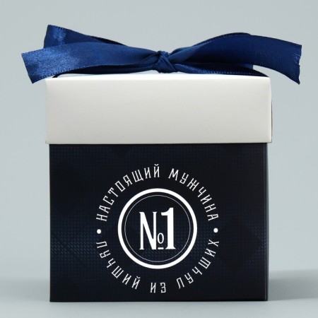 Gift folding box, packaging, “real man”, 10 x 10 x 10 cm-3