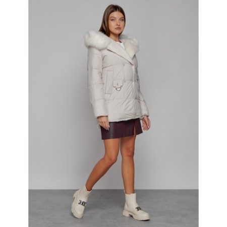Winter jacket, size 42, beige color-2