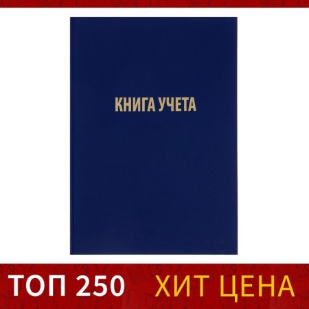 Book of accounting, 96 sheets, boumvinyl cover, newspaper block, cage, blue color