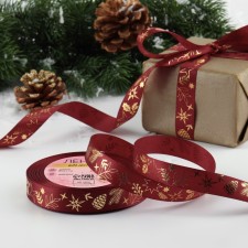A satin ribbon with embossing 