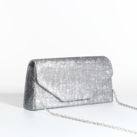 Magneta bag, long chain, silver color-2