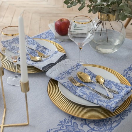 The table set "Ethel" (tablecloth 150x200 cm, napkins 45x45 cm - 6 pcs.) The color is blue, hl. With VMGO-1
