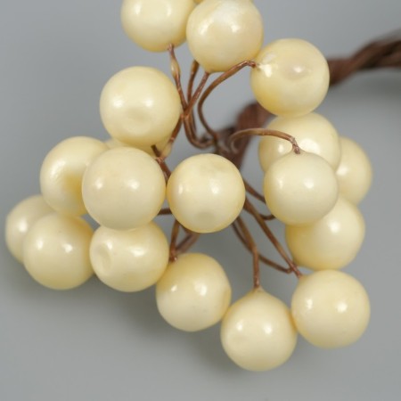 Decor for creativity "Berries" length 1.2 cm, cream-yellow-2