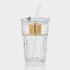 Glass glass with a lid and a Krono pipe, 400 ml