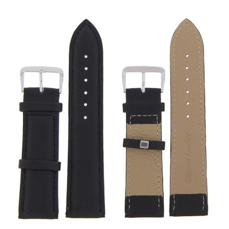 Solomon watch strap, 22 mm, eco-leather, L-20 cm, black,-1