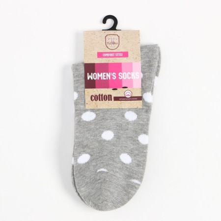 Women's socks "peas", light gray color, size 23-25-4