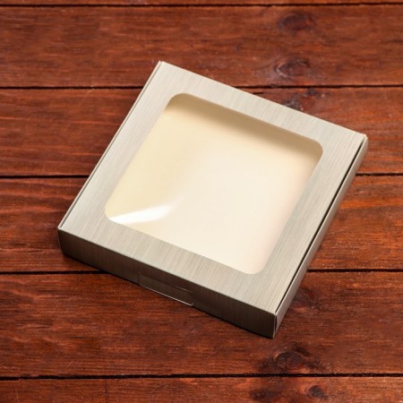 Self -charged box, with a window, silver, 16 x 16 x 3 cm-7