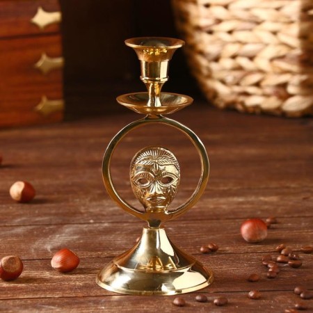 Climber "Mask" Brass 8.5x8.5x17.5 cm-1