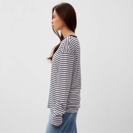 Longslivla female striped Mist ONESIZE, White-5