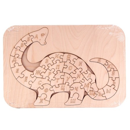 Wooden puzzle alphabet. Coloring "Dino"-4