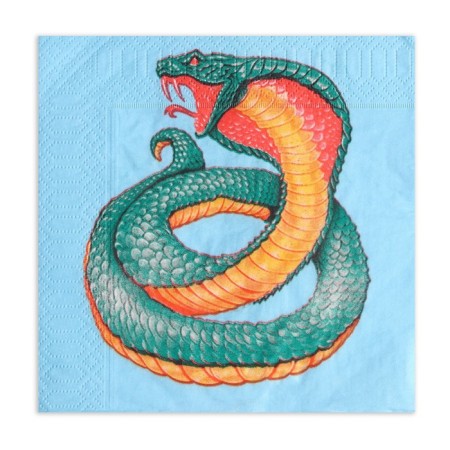 Paper napkins New Line Design “Snake on Blue” 3 layers, 33x33, 20 pcs.-4