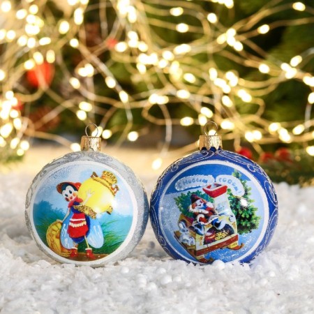 New Year's ball "Tales" 8 cm, mix-3