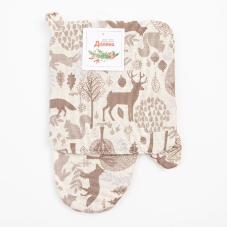 Set of kitchen. Forest Dwellers: mittens 20x27 cm, take 19x19 cm, 100% HL-5