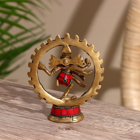 Souvenir "Nataraj" brass, stone 10 cm-3