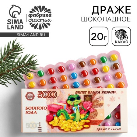 Chocolate dragee "New Year: rich year", 20 g.