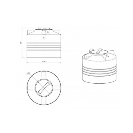 Cylindrical capacity, Evl series, 200 l, black-1