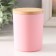 Bank for candles glass with a lid "Pink matte" 220 ml 7x7x8.4 cm
