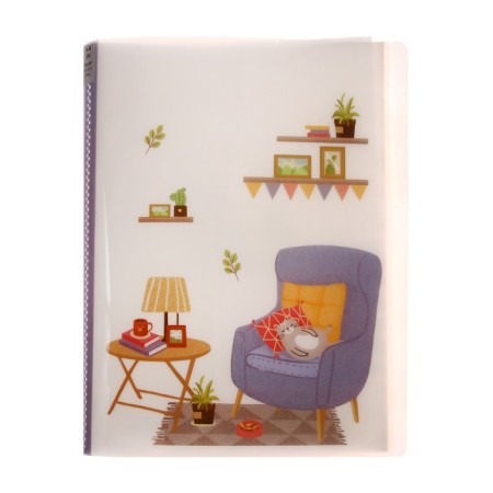 A4 folder with 30 transparent files "home coziness" plastic, 400 μm, mix-5