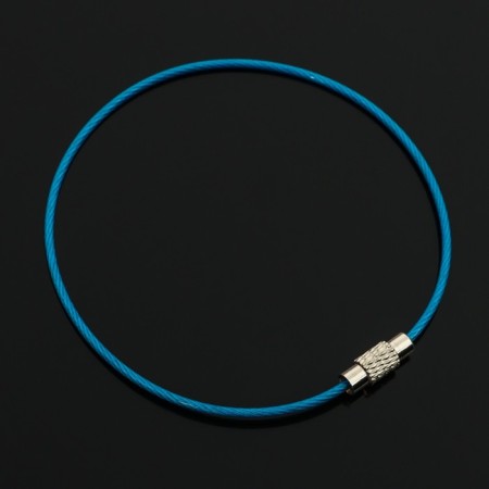 TORSO keychain, steel cable, 20 cm, blue-1