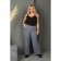 Female trousers, size 46, gray color