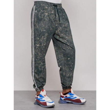 Joggers male, size 52, green color-5