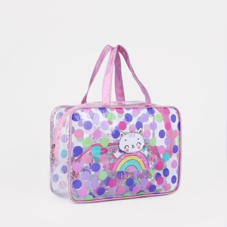 A set of cosmetic bags for the pool, 2 in 1, pink/multi -colored color-5