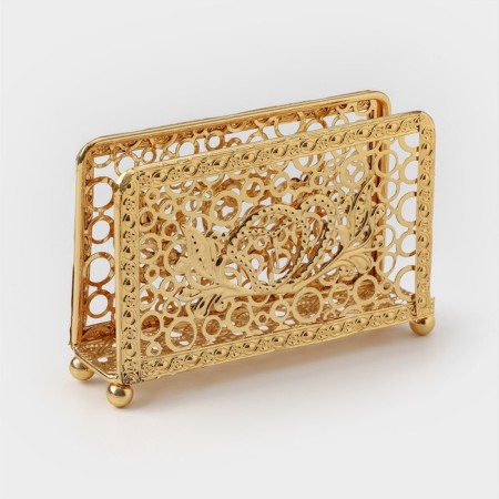 Salvetnitsa decorative "Hearts", Golden color-1