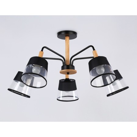 Suspended Ambrella Traditional Modern Losk TR4741, E27, Black, Light Wood-2