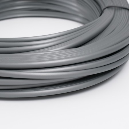 Artificial Roatan Smooth 7 mm 100 m half a pipe (silver metallic)-2