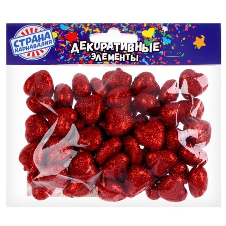 Figure for crafts and decor "Heart", set of 50 pcs., Size 1 pc. 1.5 × 1.5 × 0.5 cm, red color-2
