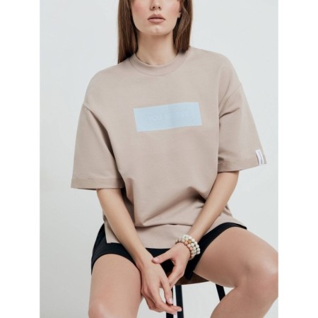 Female T -shirt, size XS, beige color-1