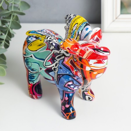 Souvenir Polystone "Pig with Wings" graffiti mix 8.5x18x13 cm-1