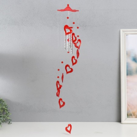 Wind music plastic "Heart" 4 tubes 11 figures 50 cm
