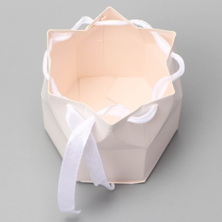 Folding box for sweets, cakes with tape, white, 6 x 6 x 4 cm-2