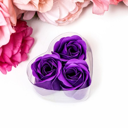 Soap roses, purple, set 3 pcs-1