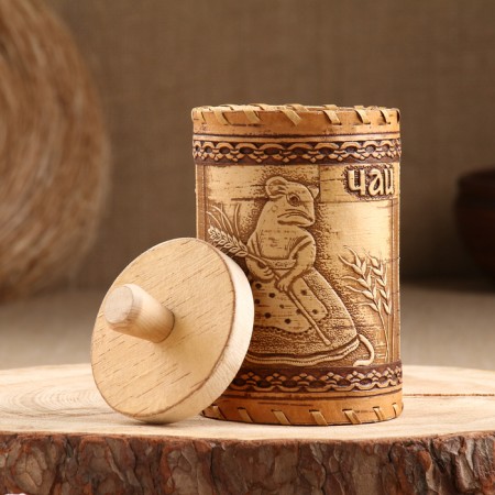 TUES "Mouse", tea, 400 ml, 8 x 8 x 13 cm, birch bark-2