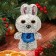 Set for creativity. Toy with sequins "Bunny" 14.2 x 7.4 x 6.5 cm + 3 sequin colors