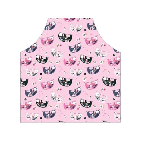 Apron kitchen with a photo print "Flower sloths", adjustable, size OS-2