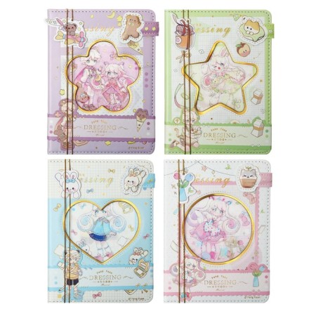Notebook Gift, A6, 96 sheets, color block, with a curly knife, PVC cover, 3D, "Anime", mix